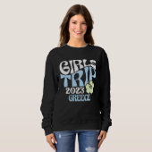 Sweatshirt Girls Trip 2023 Greece Beach Destination Retro Gro (Devant entier)