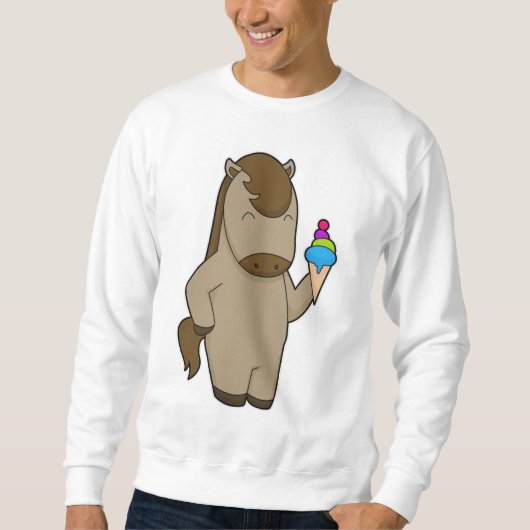 Sweatshirt glace au gaufre de cheval (Devant)