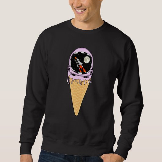 Sweatshirt Glace Cream Amusant Astronaut Navire Spatial Pour (Devant)