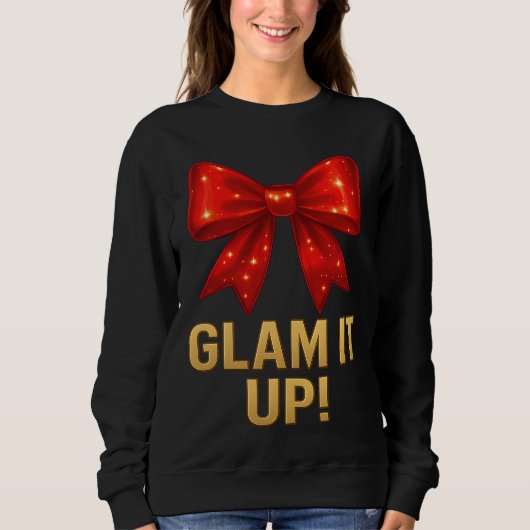 Sweatshirt Glam It Up Sparkle Bow — Confidence Energy (Devant)
