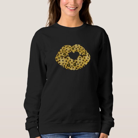 Sweatshirt Glamnu Chocolate Chip Cookie Lips Graphique Femmes (Devant)