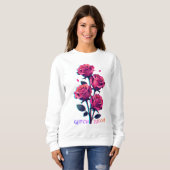 Sweatshirt Glitched Roses Grow Louder (Devant entier)