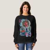 Sweatshirt Globe des neiges hiver Neige Rouge Cardinal Oiseau (Devant entier)