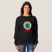 Sweatshirt Globe oculaire de zombie Halloween Épouvantable Zo (Devant entier)