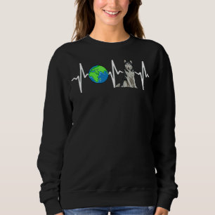 Sweatshirt Globe Planet Terre Sibérie Husky Heartbeat Chig