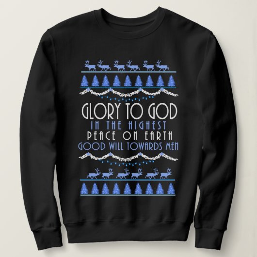 Sweatshirt Gloire à Dieu dans le plus grand Noël (Design devant)