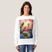 Sweatshirt Glowing sunrise background with winged creature (Devant entier)