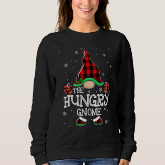 Sweatshirt Gnome affamé carreaux de Buffalo tenue de famille 