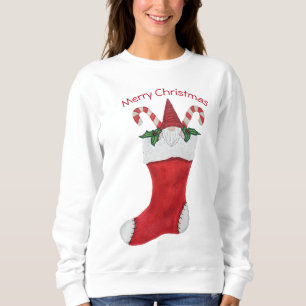 Sweatshirt Gnome avec Casquette rouge à Noël Stocker Holly