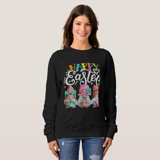 Sweatshirt Gnome Easter Hug Egg Bunny Gnome Spring Gnomies Ha (Devant entier)