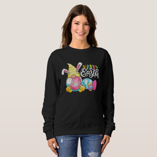Sweatshirt Gnome Easter Hug Egg Bunny Gnome Spring Gnomies Ha (Devant entier)