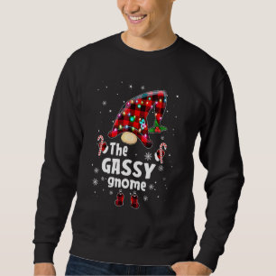 Sweatshirt Gnome Gazeur carreau de Buffalo tenue de Noël asso