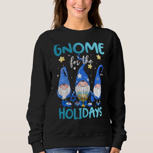 Sweatshirt Gnome Juif Les Vacances Hanoukka Menorah Ugly Ch (Devant)
