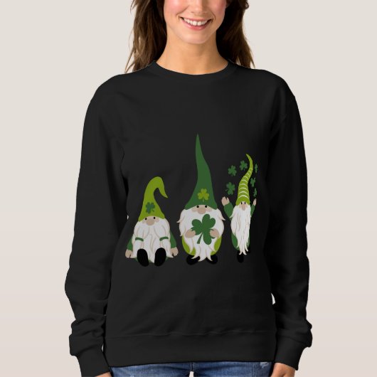 Sweatshirt Gnome Leprechaun Tomte Green Gnomes St. Patrick (Devant)