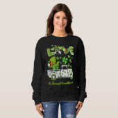 Sweatshirt Gnome Shamrock Camion Love Infirmière Praticien St (Devant entier)
