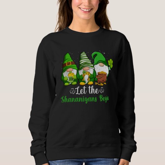 Sweatshirt Gnome Shamrock Let Shenanigans Begin St Patricks D (Devant)