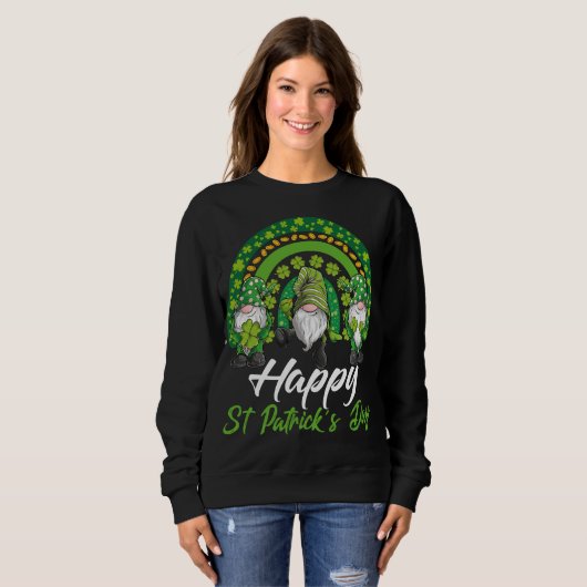 Sweatshirt Gnomes amusants Happy St Patrick's Lucky Irish Rai (Devant entier)