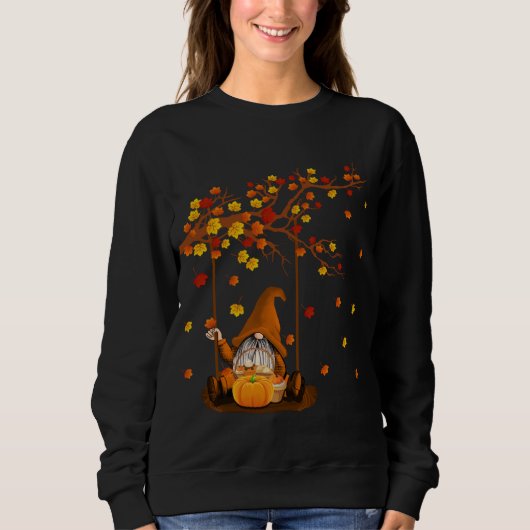 Sweatshirt Gnomes citrouilles Automne Mignons Halloween Thank (Devant)