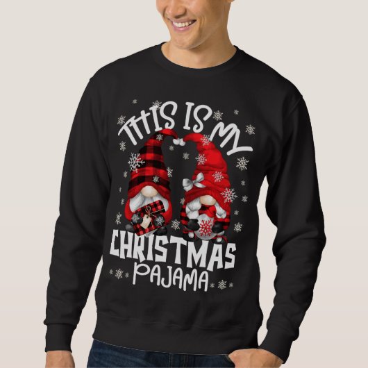 Sweatshirt Gnomes de Noël Buffalo Plaid C'Est Mon Christma (Devant)