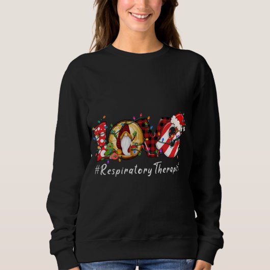 Sweatshirt Gnomes de thérapeute respiratoire de Noël (Devant)