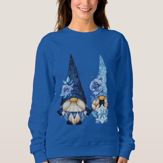 Sweatshirt Gnomes floraux d'hiver mignons (Devant)