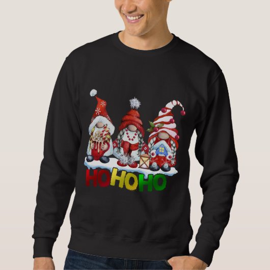 Sweatshirt Gnomes Ho-Ho Amusants Joyeux Noël Famille Correspo (Devant)
