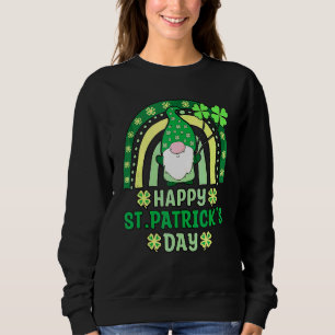 Sweatshirt Gnomes Holding Shamrock Leopard Rainbow St Patrick