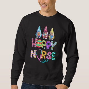 Sweatshirt Gnomes Hoppy Scrub Nurse Easter Bunny Dyed Egg Wom