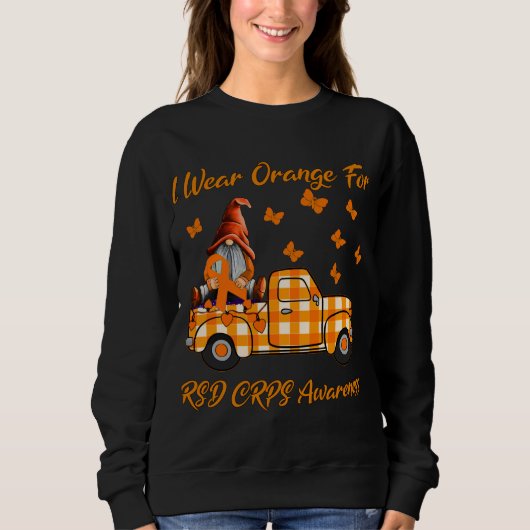 Sweatshirt Gnomes Je Porte Orange Pour La Sensibilisation RSD (Devant)