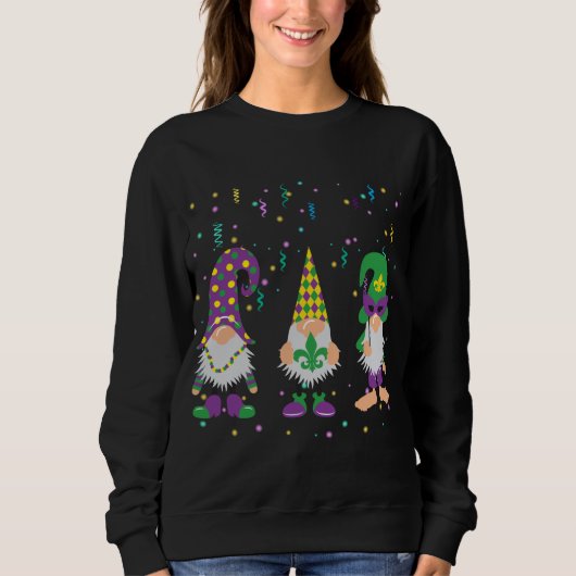 Sweatshirt Gnomes Mardi Gras Funny Gnome (Devant)