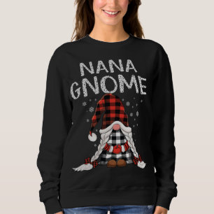 Sweatshirt Gnomes mignonnes nana cocher rouge motif plaid Noë
