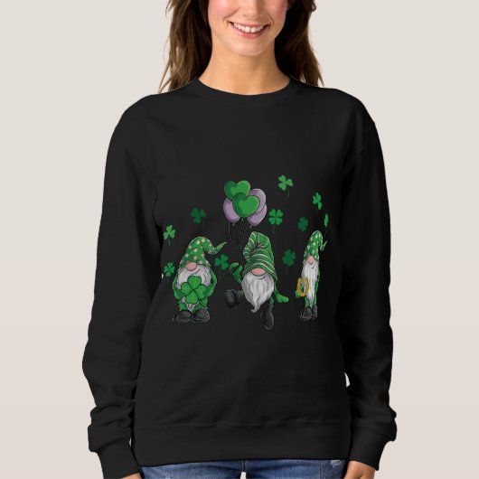 Sweatshirt gnomes Shamrock irlandais Jour de la Saint Patrick (Devant)