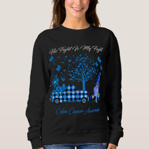 Sweatshirt Gnomes Son combat est mon combat Colon Cancer Laur