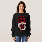 Sweatshirt Gnomes Valentine's Day Love Leopard Buffalo Plaid (Devant entier)