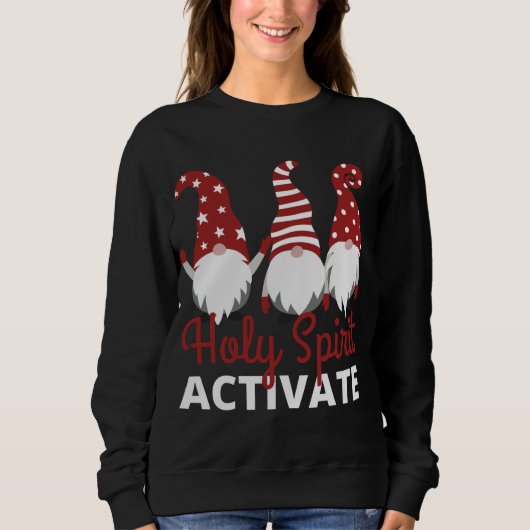Sweatshirt Gnomes XMAS Saint-Esprit Activate - Drôle chrétien (Devant)