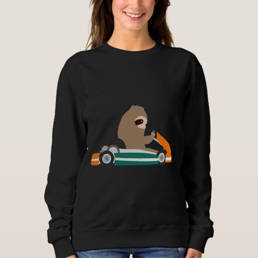 Sweatshirt Go Kart Sloth Racing Car Sloth (Devant)
