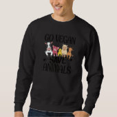 Sweatshirt Go Vegan Save Animals Premium (Devant)