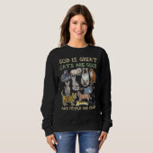 Sweatshirt God is great cats are good and people are crazy (Devant entier)