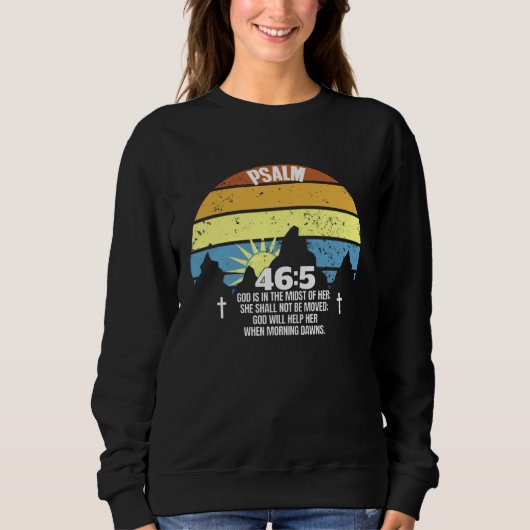 Sweatshirt God Is Within Her She Will Not Fall Psalm 465 Chri (Devant)