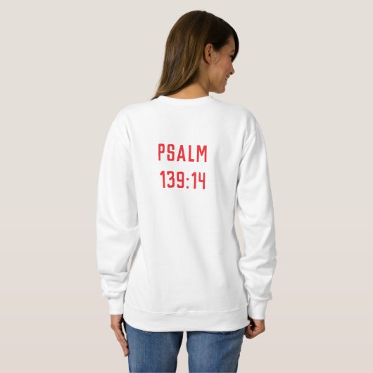 Sweatshirt God Made Me Cool Psalm 139:14 Scripture (Dos entier)