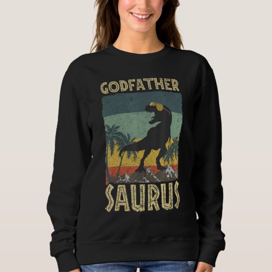 Sweatshirt Godfather Saurus Dinosaur Rex Family Matching (Devant)