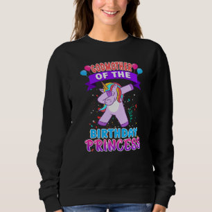 Sweatshirt Godmère De L'Anniversaire Princesse Unicorn Girl B