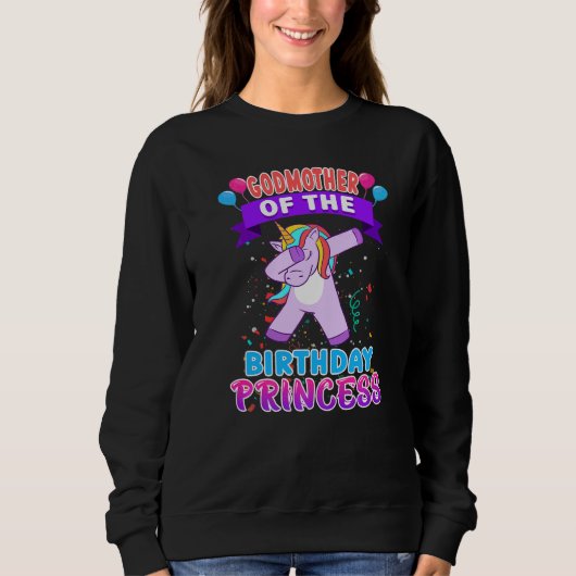 Sweatshirt Godmère De L'Anniversaire Princesse Unicorn Girl B (Devant)