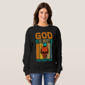 Sweatshirt God's Busy Can I Help You Satan Devil Sarcasm Occu (Devant entier)