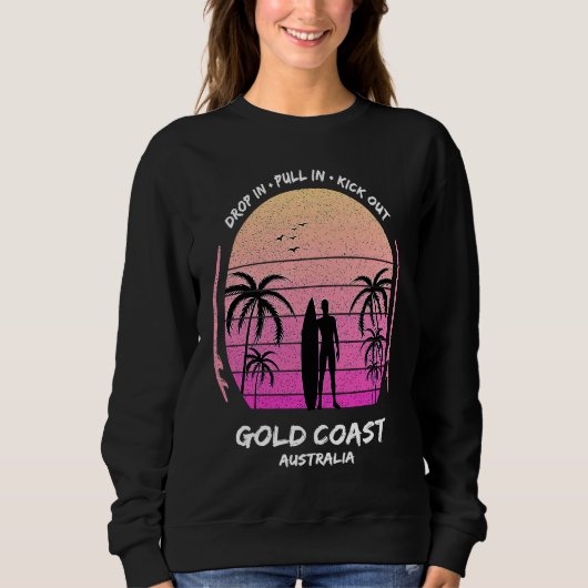 Sweatshirt Gold Coast Australia Palms Drop Pull Kick Surfing (Devant)