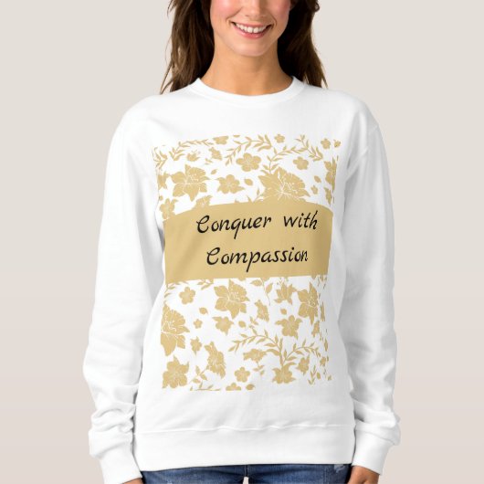 Sweatshirt Gold Floral Élégant Inspirationnel (Devant)
