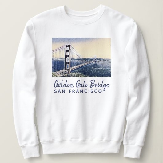 Sweatshirt Golden Gate Bridge San Francisco Watercolor Art (Design devant)