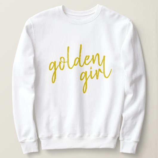Sweatshirt Golden Girl | Script Gold moderne (Design devant)
