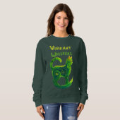 Sweatshirt Golden Glimmer : Vert clair et jaune Feline (Devant entier)