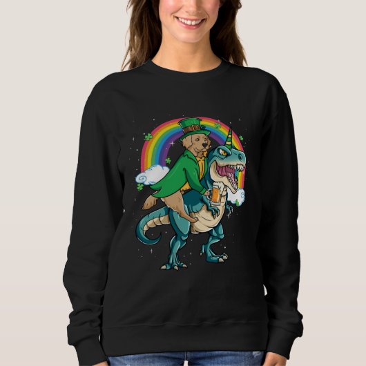 Sweatshirt Golden Retriever Beer Dino Rex Horn (Devant)
